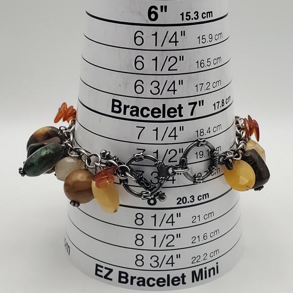 SILPADA Sterling Silver Cha Cha Bracelet Multi Stone Dangle Bead Charms 7.5” - Picture 6 of 7